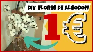 C&oacute;mo HACER FLORES de ALGOD&Oacute;N  1 &euro; 😱 |  DIY Cotton Stems - Cotton Flowers | DECORACION FARMHOUSE