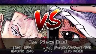 One Piece Card Game Duel #167 - [Red] OP01 Roronoa Zoro vs [Purple/Yellow] OP09 Nico Robin