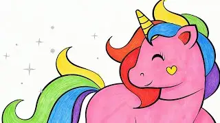 Unicorn Coloring Fun 🌈 | Step by Step Drawing for Kids