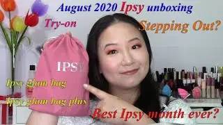 August 2020 Ipsy glam bag try on, August 2020 Ipsy glam bag unboxing, Ipsy glam bag plus