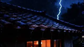 Thunderstorm Rain on Rooftop + Gentle Piano | Sleep Fast, Calm Anxiety, Relaxing Ambience