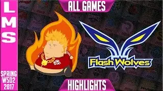 Fireball vs Flash Wolves Highlights All Games - LMS W5D2 Spring 2017 FB vs FW All Games