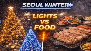 Seoul in Winter ❄️ | Winter Lights Challenge + Local Food (No Talking)