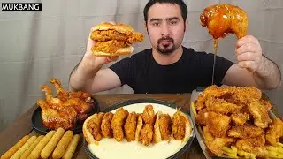 ASMR MUKBANG | Cheese Crispy Burgers & Honey Harissa Chicken (Homemade!)