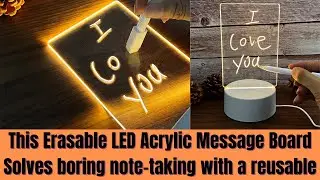 LED Acrylic Message Board Night Light | Erasable Writing Lamp
