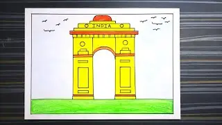 How To Draw India Gate Easy Step by step Drawing Poster Drawing 