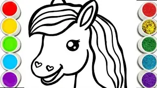 How To Draw A Horse Head 🐴 Drawing And Coloring A Cute Horse 🌈 Drawings For Kids