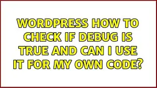 Wordpress: How to check if debug is true and can I use it for my own code?