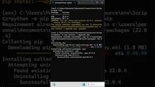 07 - How to Upgrade pip version in Activated Python Virtual Environment of Microsoft Windows #tips