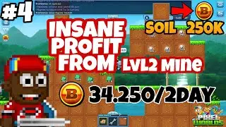 INSANE PROFIT FROM LVL2 MINE!! | Soil To 250k Bytes #4 | Pixel worlds