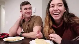DECORATING SUGAR COOKIES BLINDFOLDED CHALLANGE | HUSBAND VS. WIFE