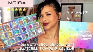 Try-on & demo of 18 Moira Beauty glitter shadow pots: Must-have affordable dupe finds, under $10 🙀