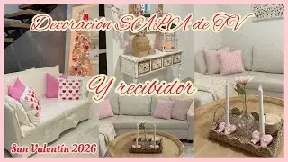 Ideas bonitas y sencillas para decorar🎀toque romántico🩷sala de TV y recibidor🤍#sanvalentin2026 