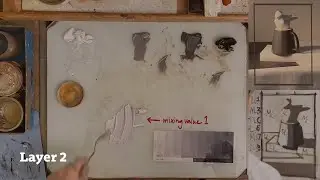 Layer 2 - Big Value Shapes oil painting lesson