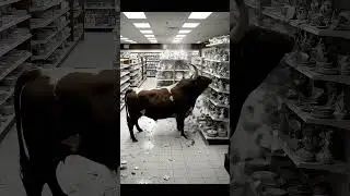 CAUGHT ON CAMERA: Bull Breaks Loose from Auction, Destroys China Shop