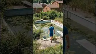 Extreme cleaning🫧 Turning a green swamp into blue paradise Most satisfying video ever 😍.