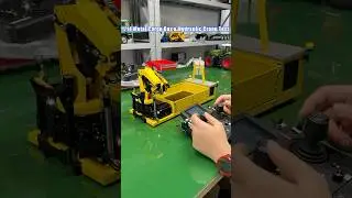 Setup finished! 1:14 Vibrant Yellow Metal Cargo Box & Hydraulic Crane 🚜 #rc #machine #model