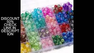 50/100pcs 8mm Glass Crackle Beads Loose Spacer Beads for Jewelry Making DIY Handmade Earrings Bracel