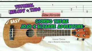 Melody Giorno Theme Jojo s Bizarre Adventure  Tutorial Melody Ukulele fingerstyle Tabs Easy