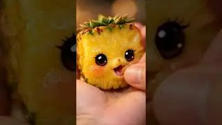 #cute baby pine apple eating small pieces