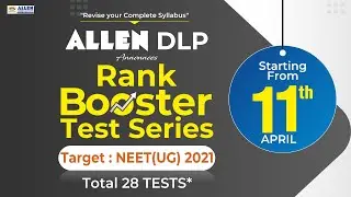 ALLEN Distance Learning Division announces Rank Booster Test Series for NEET-UG 2021 | Join Today