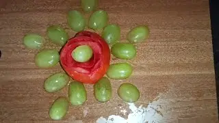 Flower Design with Grapes and Tomato Creative Food Art Fruit and Veggie Flower  #diycrafts #diy
