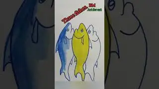 Painting three fishes 🐬তিন মাছ🐬#shorts  #bdart #drawing #art #artandcraft