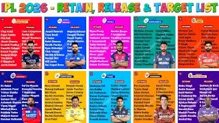 IPL 2026 All Teams Retained And Released Players List | IPL 2026 All Team Target Players | IPL News