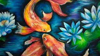 Oil Pestel Gold Fish 🐠🐟// Oil Pestel// Realistic Colour// Realistic Drawing 
