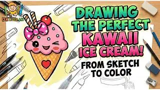 How to Draw a Smiling Ice Cream Cone Step by Step |Drawing for Beginners