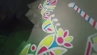 How easily,  you can paint a design on road .....