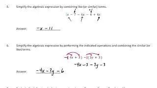 Simplifying and Evaluating Algebraic Expressions