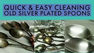 Cleaning Old Silver Plated Spoons (EPNS) with Bicarb, Foil and Hot Water - Read the Description