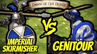 141 Elite Genitours vs 200 Imperial Skirmishers (Total Resources) | AoE II: Definitive Edition
