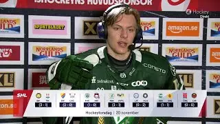 Jack Berglund | Intervju efter säsongens första mål | Färjestad BK - HV71 | SHL 25/26 | 2025-11-20