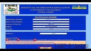 OFFLINE EXAM FEES - MADRAS UNIVERSITY DISTANCE EDUCATION