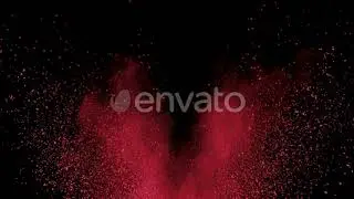 Red powder exploding on black background in super slow motion, shot with Phantom Flex 4K | Stock...