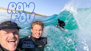 On surf des vagues parfaites dans une eau CRISTAL avec le jeune Malo Jouanneau - RAW POV GOPRO 4K