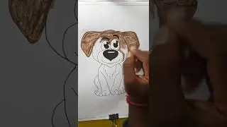 cute dog drawing with colour part 2 #shorts #drawing #reels #video @ajoyartist