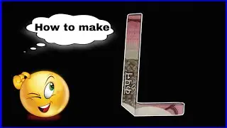 money origami alphabet letter L 🤑. origami alphabet 'L'