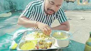 Spicial dal rice || eating with Palak sabji very testy lunch