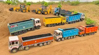 jcb and Tata tipper truck parking to another place | jcb cartoon | dumper gadi #2