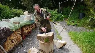 Just a bit of fun splitting wood with a wedge.