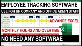 MONTHLY HOURS AND OVERTIME CALCULATE | advance employee tracking system excel spreadsheet&nbsp;software
