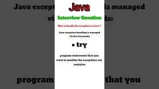 How to handle the exceptions in java || Java Interview Questions #short #shorts