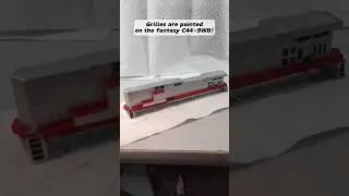 Grilles are painted on the HO C44-9B fantasy unit custom build project! #train #hobby #shorts