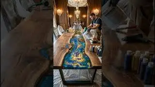 Epoxy River Table Transformation: Woodworking & Luxury Interior Design Timelapse #interiordesign