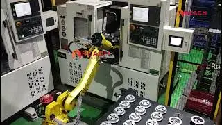 Robotic Machine tending _ 3 machine 1 robot concept