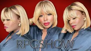 OMG 🥰 BLONDE BOLD BANG BOB WIG! Gluesless cap 13x6 lace part! SHAKE & GO! Perfect Highlights RPGSHOW