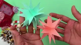 3D paper star ornaments for Christmas decor